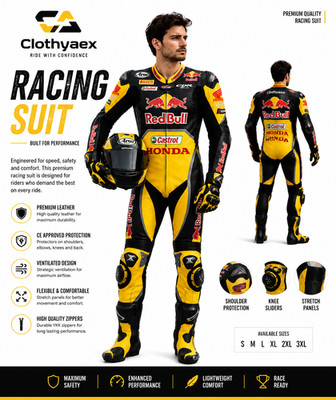 Premium Motorcycle Racing Suit   Professional Leather Protective Riding Gear 
