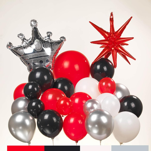 Casino Theme Party Decorations Red Black Silver Casino Balloons Garland Kit with - Picture 4 of 17