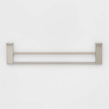 Double Modern Towel Bar Brushed Nickel - Threshold  : Zinc  Stainless Steel, Dua