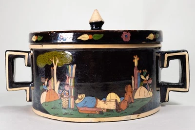 Vintage Tlaquepaque Mexican Lidded Tortilla Warmer Pottery C.1930/40s - Image 1 of 4
