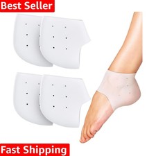 Silicone Heel Protectors, 4-Pack Gel Cups for Foot Pain Relief Sizes M 