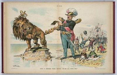 Grover Cleveland 1896 British Lion Great Britain United States Puck Cartoon