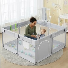 Baby Playpen for Toddlers, 47 x 47 Inch Compact Play Yard for Small Spaces