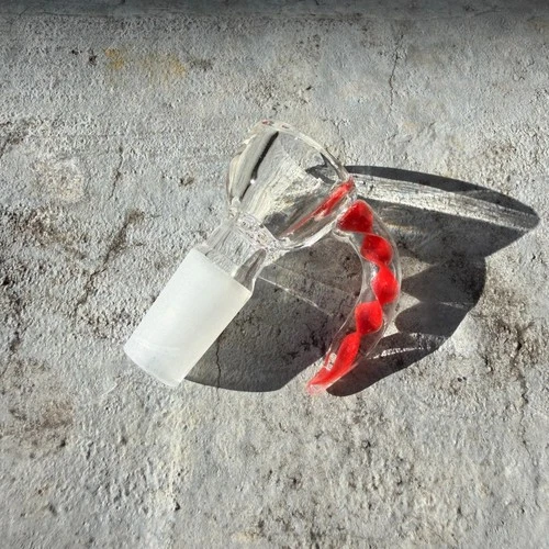1 Pair of Premium 14mm Red Horn Bowl Holder Thick Glass Made Built-in Screen - Picture 2 of 8