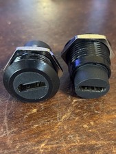 HDMI Bulkhead Extension Female Connector D Type Panel D-HDMI, 2 pc Black