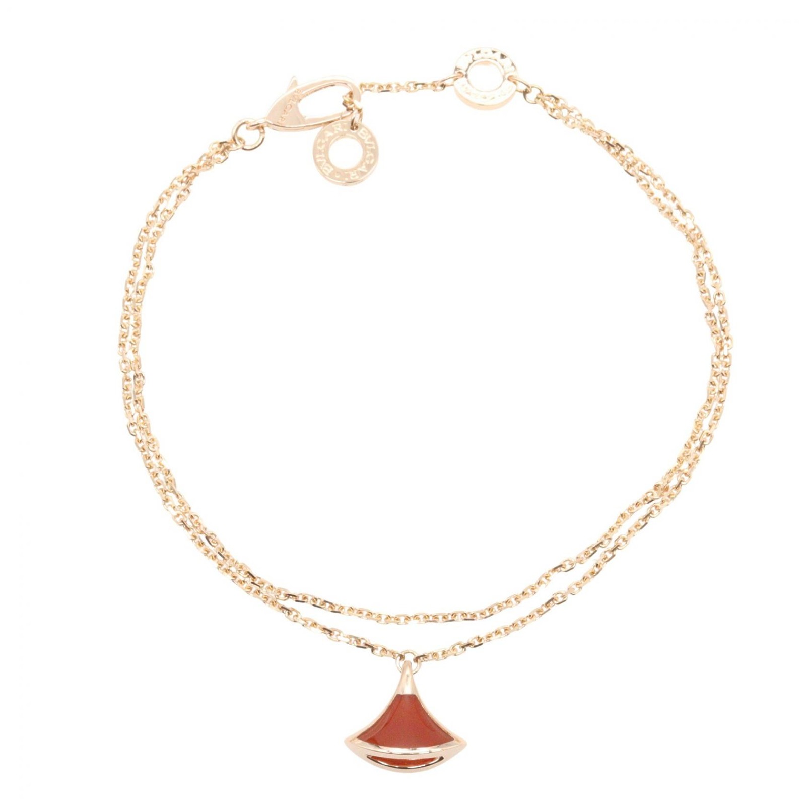 BVLGARI Diva Dream SM Carnelian Bracelet 358419 18KRG Rose Gold Red Used Women