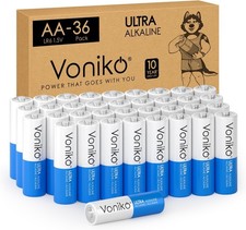 Voniko - Premium Grade AA Batteries - 36 Pack - Alkaline Double A Battery 0.48 per gallon