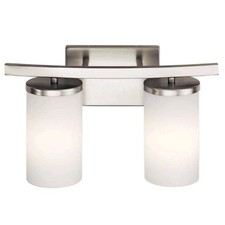 Kichler 45496NI Crosby 15" 2 Light Vanity Light Satin Opal Brushed Nickel