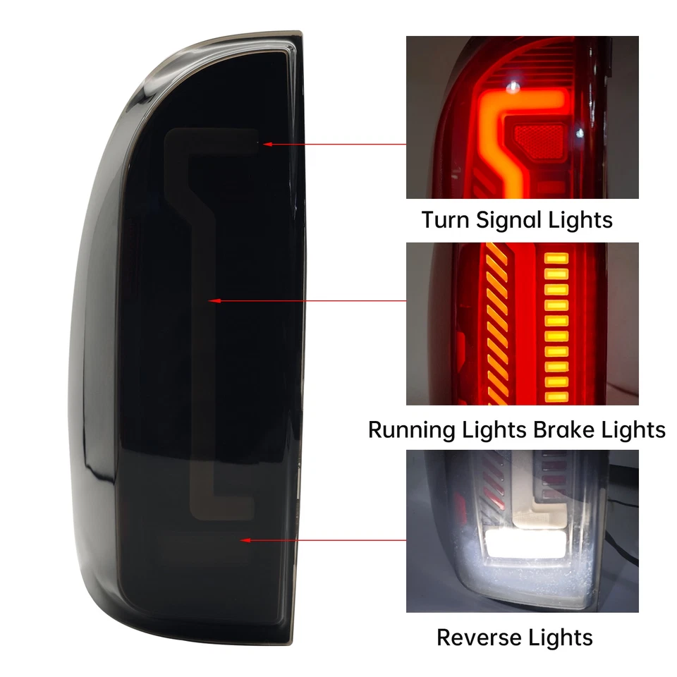 Luces traseras LED negras ahumadas para Toyota Tacoma 2005-2015 luces intermitentes Foto 4 de 4