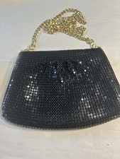 Glamorous Vintage Black and Gold Evening Clutch with Chain Strap