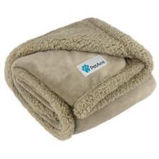 Dog Blanket for Bed, XL Pet X-Large - 80 x 60 Inches Taupe/Taupe Sherpa