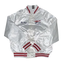 Vintage Arizona’s Best Country KNIX Radio Men’s White Satin Jacket Size XL USA