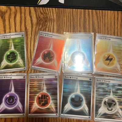 POKEMON TCG BLACK BOLT & WHITE FLARE BASIC ENERGY HORIZONTAL HOLO - SET OF 8