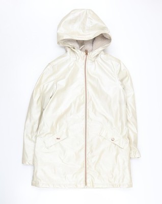 Marks and Spencer lange Winterjacke Mädchen Elfenbein mit Kapuze