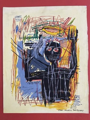 Jean-Michel Basquiat (Handmade) Drawing mixed media on paper