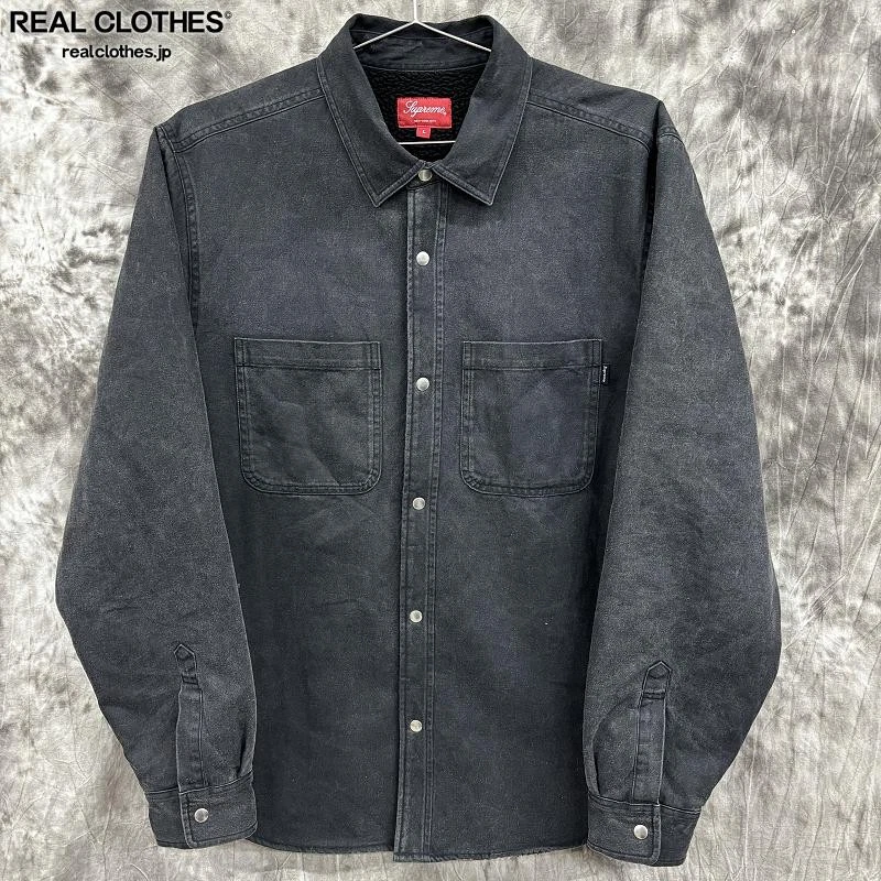 Chemise en denim doublée Sherpa Supreme 18Aw/chemise boa sherpa/veste chemise/L