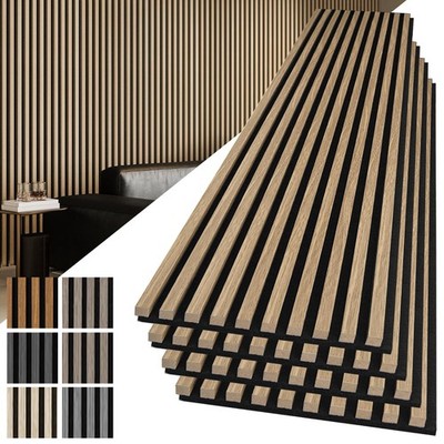 Soundproof Wood Slat Wall Panel, 6 x 4.7 in, 6 Sample Packs, 6 Colors