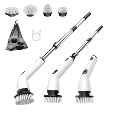 Waterproof Cordless Power Scrubber, Cleaning Electric Spin Rotary Scrub Brush wi