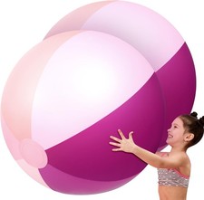 2 Pcs 60 Inch Giant Beach Ball Large Inflatable Pool Toy Balls Summer Swimming T