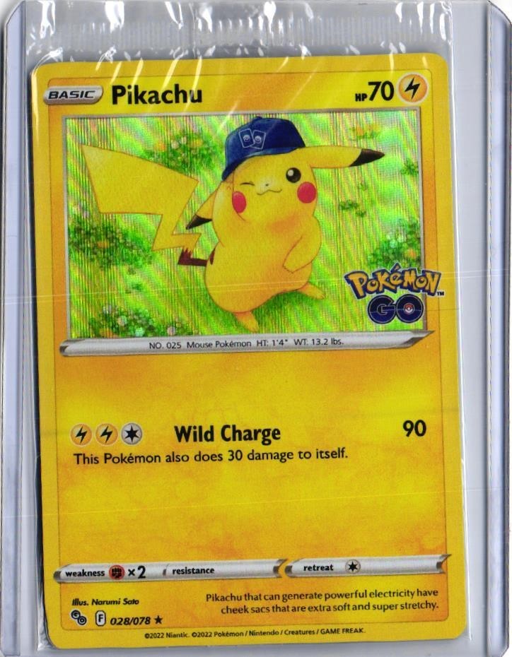 Pokemon/Pokémon GO Prerelease Pikachu Holo Foil Promo Card #028/078 Sealed
