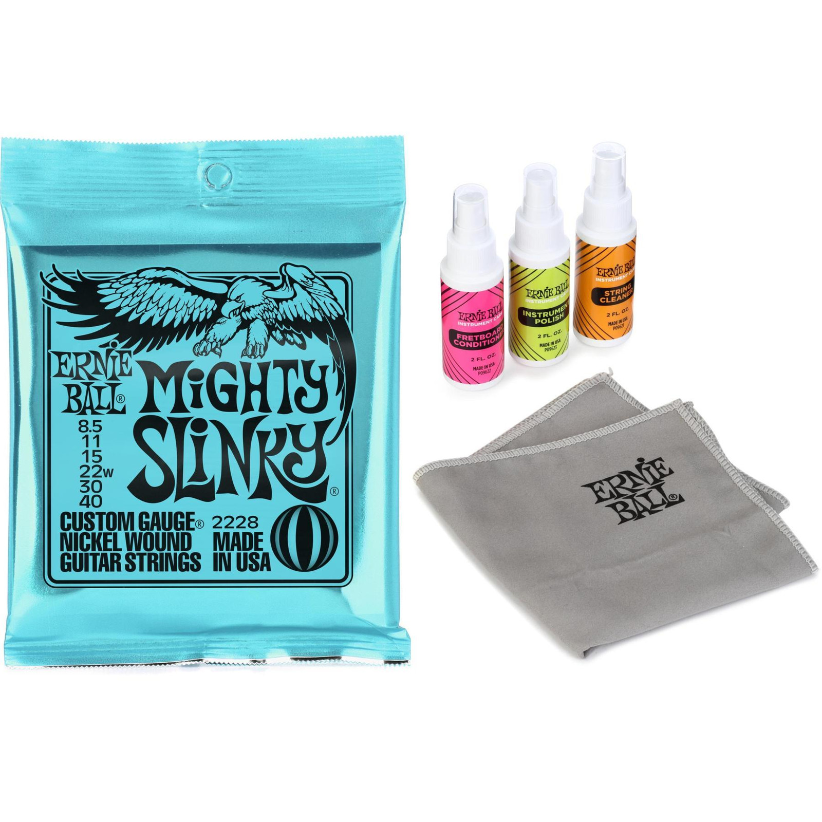 Ernie Ball 2228 Мощные обтягивающие струны для электрогитары с никелевой обмоткой и