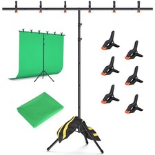Green Screen Backdrop Kit with Stand, 8x7.2ft Portable GreenScreen Background...