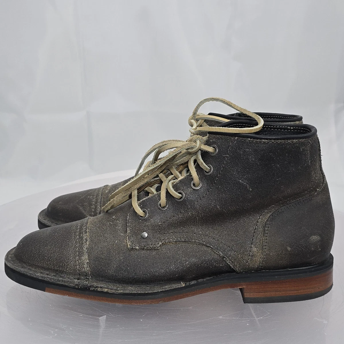 Cole Haan Bryce Suede Leather Lace Up Boots Black White Stitching 9.5 Unworn EUC Mens Cole Haan American Classic Lace Up Boots In Black  main image 3