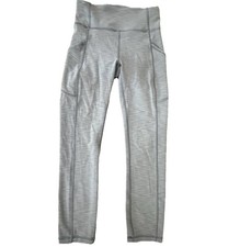 Lululemon Heather Blue/Grey Leggings Sz 4 With Side Pockets