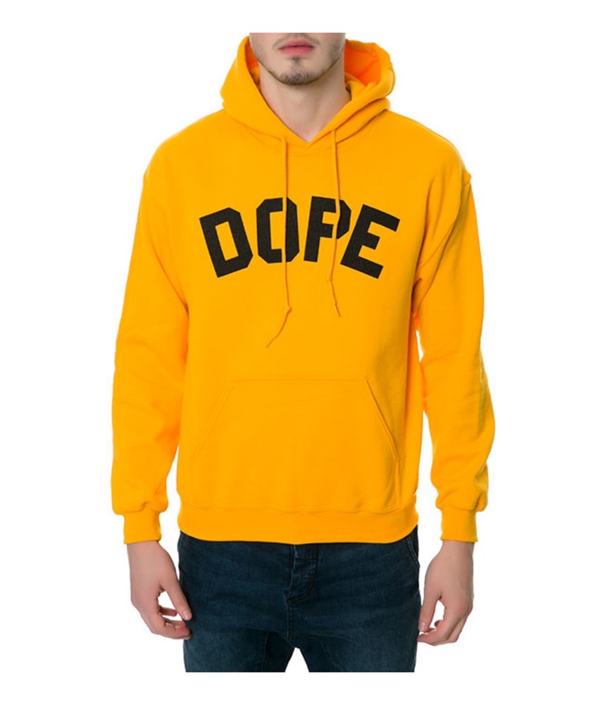DOPE Mens The Collegiate Hoody Hoodie Sweatshirt, Yellow, Large