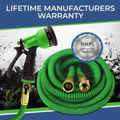 #ad 50FT 100FT 4X Stronger Deluxe Heavy Duty Expandable Flexible Garden Water Hose $25.75