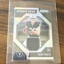 2024 Panini Prizm Raiders Brock Bowers RC Jersey Patch Rookie Gear RG BBS Silver