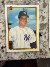 1990 BOWMAN MLB BASEBALL ROOKIE CARD NEW YORK YANKEES KEVIN MAAS #440. rookie card picture