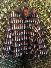 Prada Lipstick-print Reversible Hooded Coat Size Medium