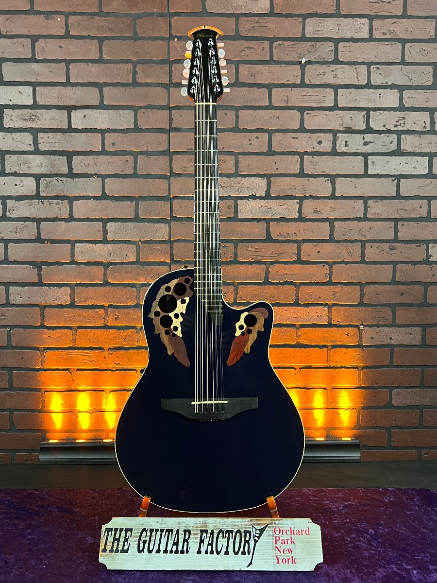 2001 Ovation Adamas W598 12 String Acoustic Electric Guitar Colbalt Blue Carb...