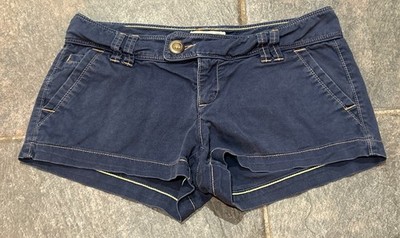Y2k American Eagle Navy Mini Micro 2'' Inseam Shorts Womens Size 0 low rise