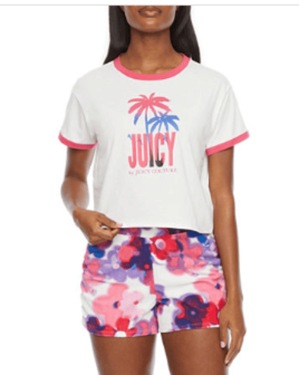 Juicy Couture Ringer Womens Crew Neck Short Sleeve T-Shirt - XL