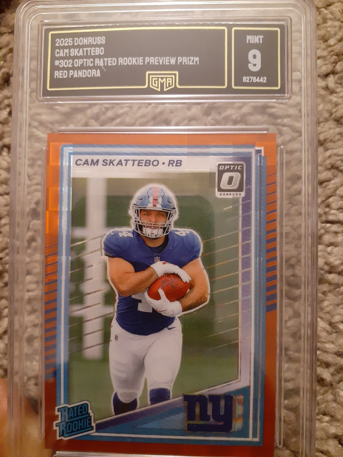 2025 Panini Optic Donruss Cam Skattebo #302 Optic Rated Rookie Preview Prizm...