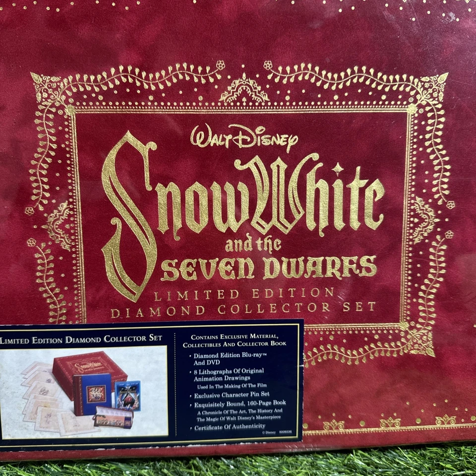 Snow White & Seven Dwarfs LE Diamond Collector Set DVD Lithos Pins Book Sealed - Image 3 of 4