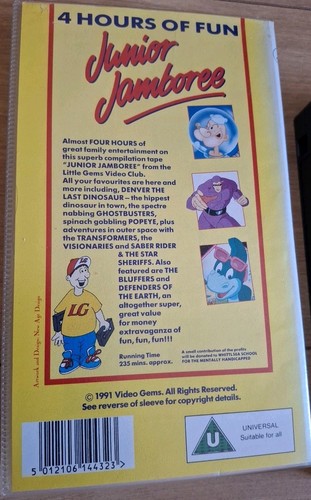 Junior Jamboree 4 Hours Of Fun VHS Rare *Tested* (1991) Kids Children Vintage - Foto 4 di 4