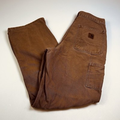 carhartt 501-BRN ワークパンツ 30X30 ブラウン Carhartt B11 BRN Canvas Work Pants Mens 29x30 Tag Dungaree Fit