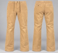 Uniqlo Corduroy Pants Mens Large 40 tan Brn Drawstring Stretch Work preppy y2k