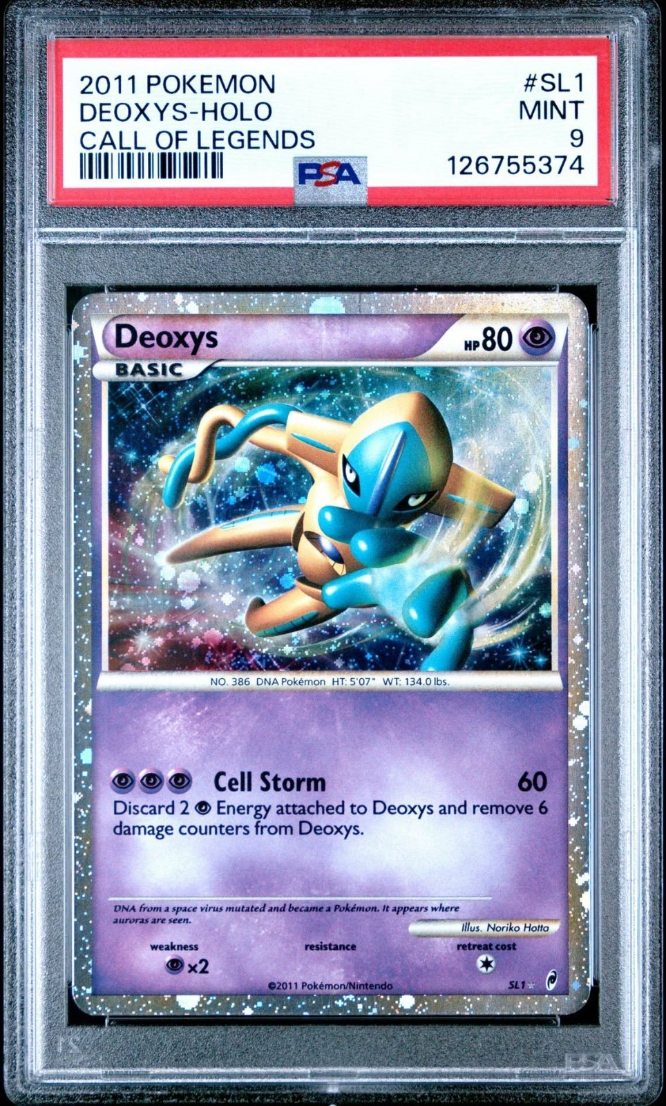 2011 Deoxys (Shiny) SL1 Call of Legends Holo PSA 9 POP 156 New Cert