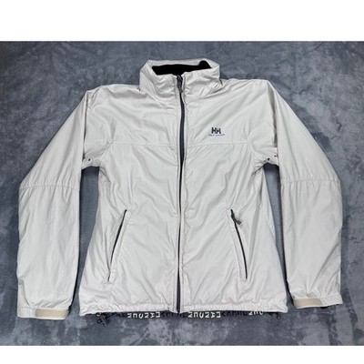 Helly Hansen Mens Medium Full Zip Lightweight Windbreaker Jacket Gray RN 73983