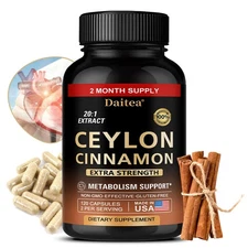 Ceylon Cinnamon Capsules - Balanced Body Health - Enhanced Blood Circulation