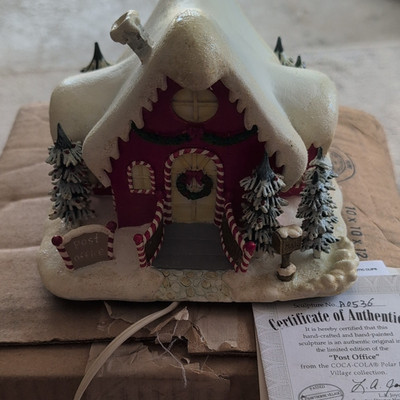 Hawthorne Village Coca-Cola Polar Bear Village Post Office Lighted Christmas