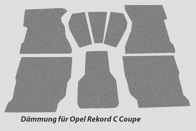 Dämmung für Opel Rekord C Coupe  Innenraum. 8-teilig. 6mm Dämmfilz