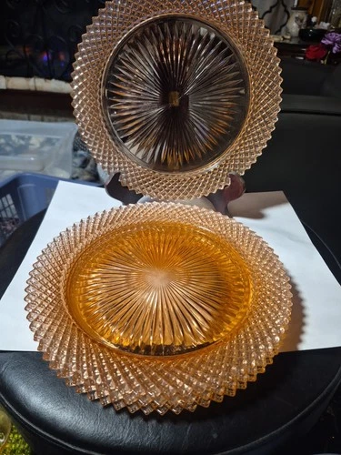 Vintage 1930s Miss America Pink Depression Glass 10" Dinner Plates (4)