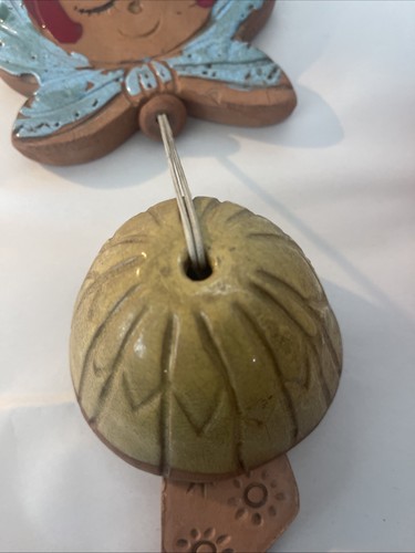 Pottery Pacific Stoneware Wind Chime Bell Red Clay Girl USA Vintage 12” - Picture 6 of 10