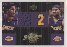 2002 Inspirations Dual Game-Used Jerseys 159/1500 Jannero Pargo Derek Fisher no9