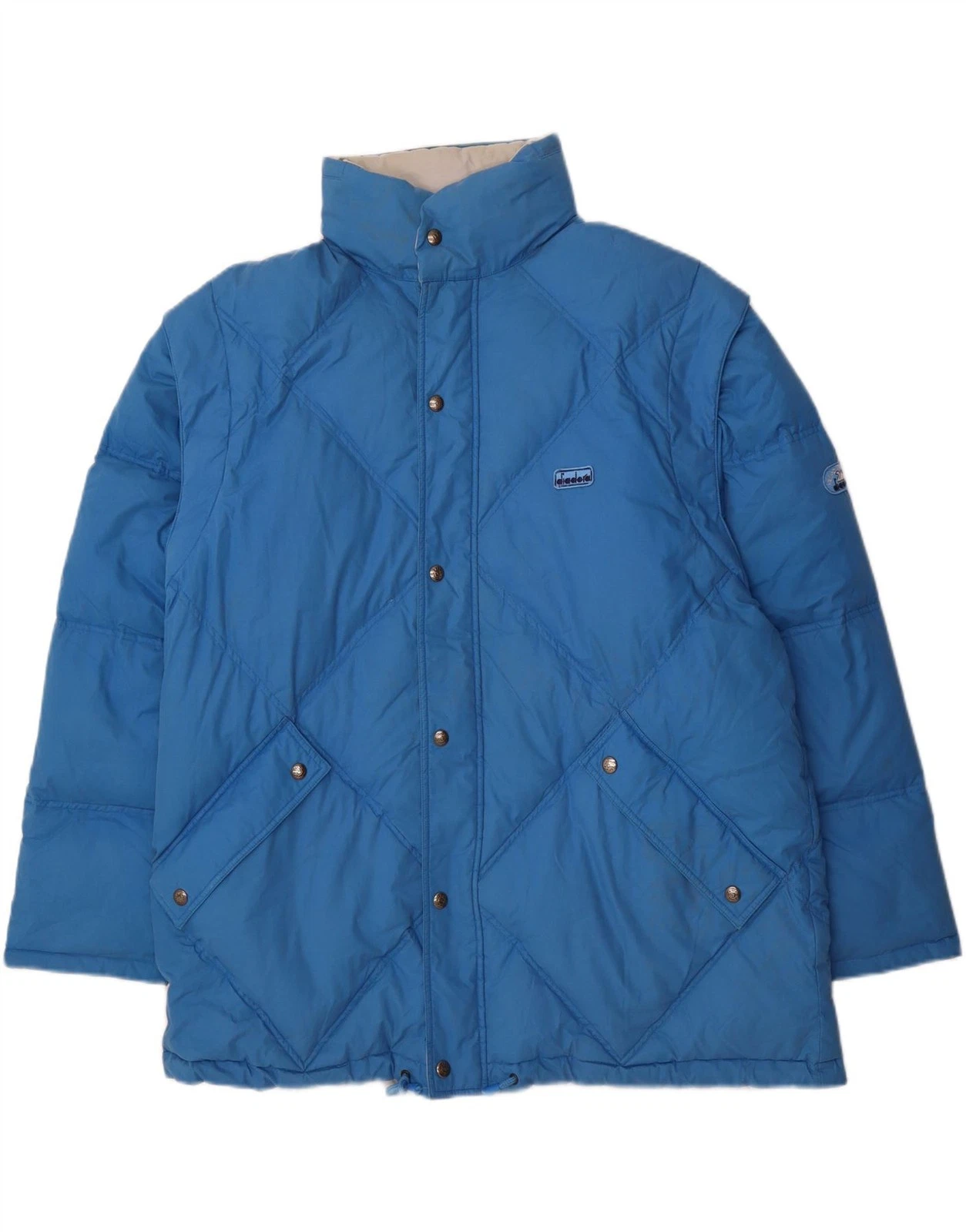 DIADORA Mens Oversized Quilted Padded Jacket UK 42 XL Blue DU54